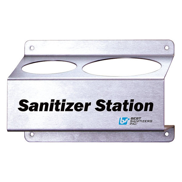 Best Sanitizers 6-13/32"H x 9-3/4"W x 6-13/64" D, Wall Mounting Bracket for Wipe Canister and Quart Bottle - USP10256