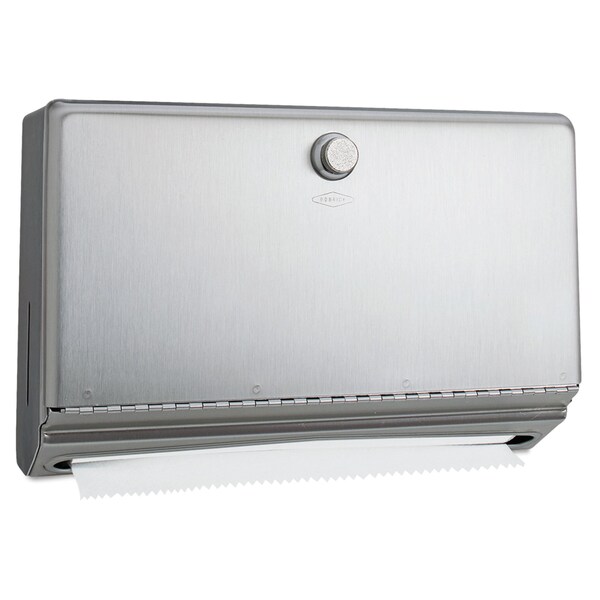 Bobrick Surface-Mounted Paper Towel Dispenser, Stainless Steel, 10.75x4x7.125 - 2621