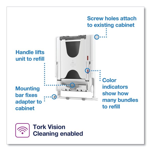 Tork Tork PeakServe Large Recessed Cabinet Paper Hand Towel Adapter H5, High-Capacity, 552522 - 552522