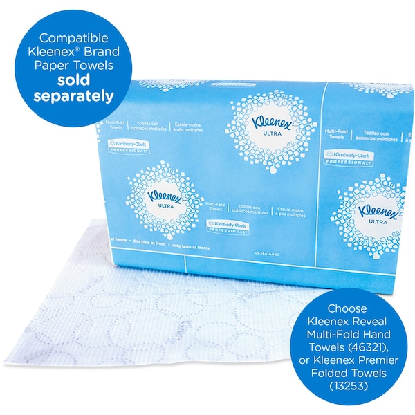 Kleenex Reveal Countertop Folded Towel Dispenser, 13.3x9x5.2, Soft Gray/Blue - 51904