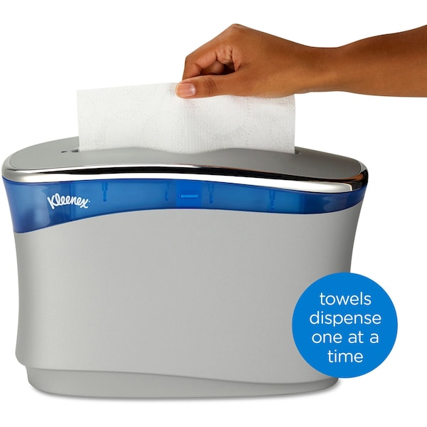 Kleenex Reveal Countertop Folded Towel Dispenser, 13.3x9x5.2, Soft Gray/Blue - 51904