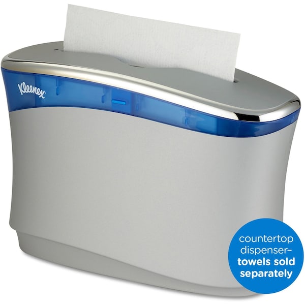Kleenex Reveal Countertop Folded Towel Dispenser, 13.3x9x5.2, Soft Gray/Blue - 51904
