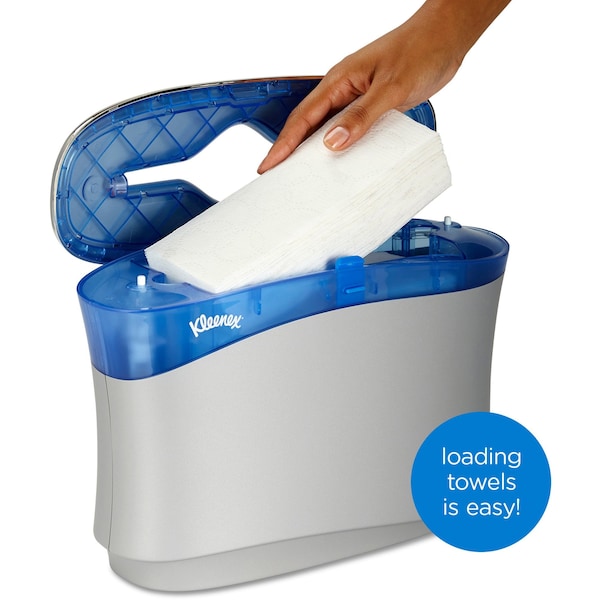 Kleenex Reveal Countertop Folded Towel Dispenser, 13.3x9x5.2, Soft Gray/Blue - 51904