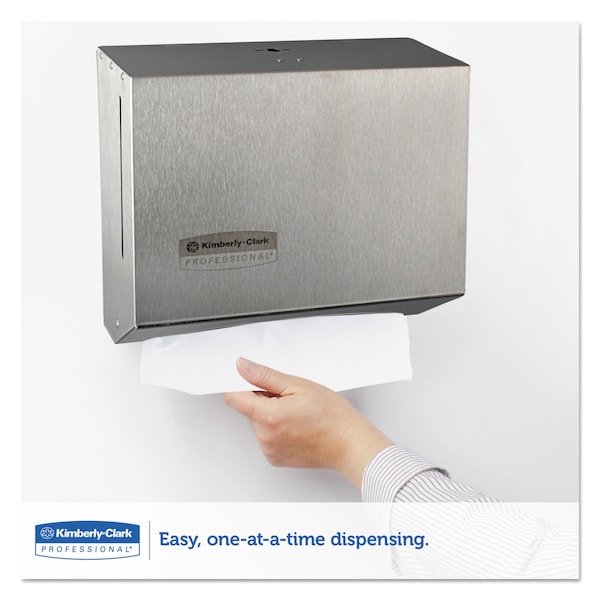 Kimberly-Clark Professional Windows Scottfold Compact Twl Dispenser, 10.6x9x4.75, Stainless Steel - KCC 09216