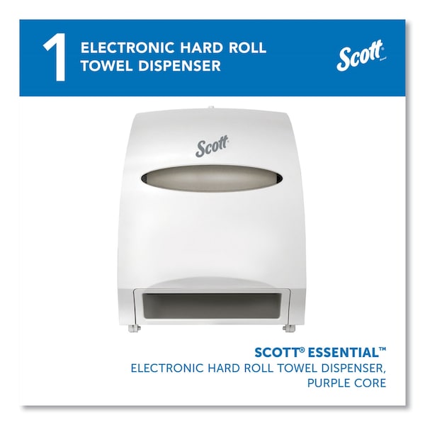 Scott Electronic Hard Roll Towel Dispenser, 12.7w x 9.572d x 15.761h, White - 48858