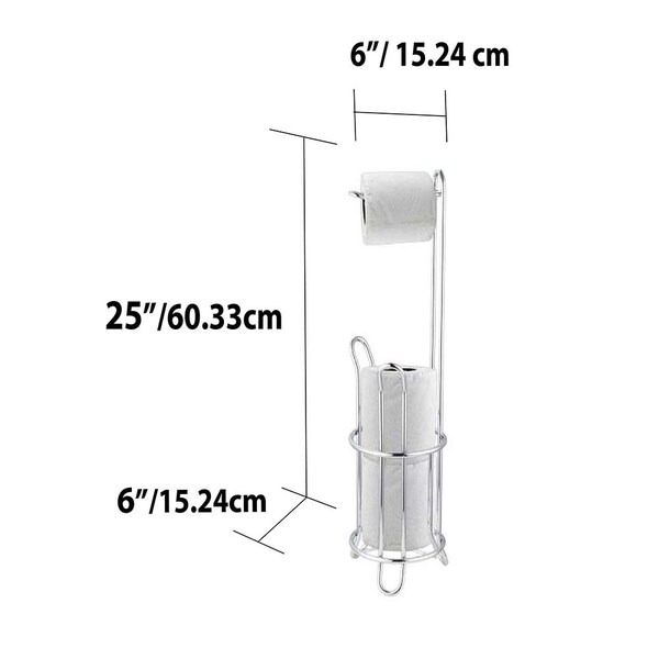 Home Basics Home Basics Modern Spiral Freestanding Dispensing Toilet Paper Holder, Satin Nickel - ZOR96301