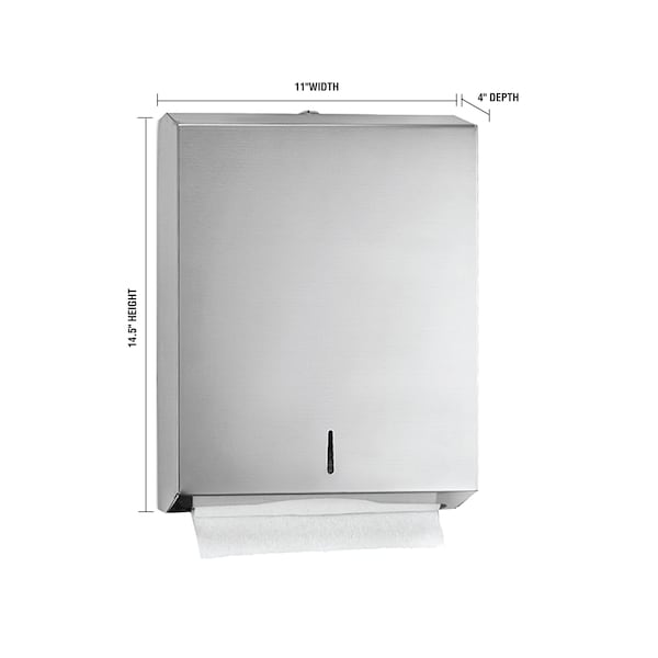 Alpine Industries Stainless Steel C-Fold/Multi-Fold Wall-Mount Commercial Paper Towel Dispenser - ALP480-MK