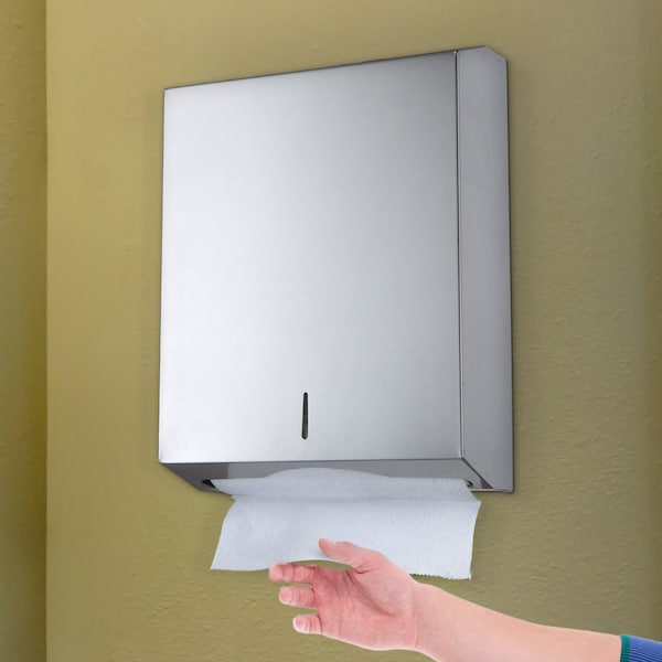 Alpine Industries Stainless Steel C-Fold/Multi-Fold Wall-Mount Commercial Paper Towel Dispenser - ALP480-MK