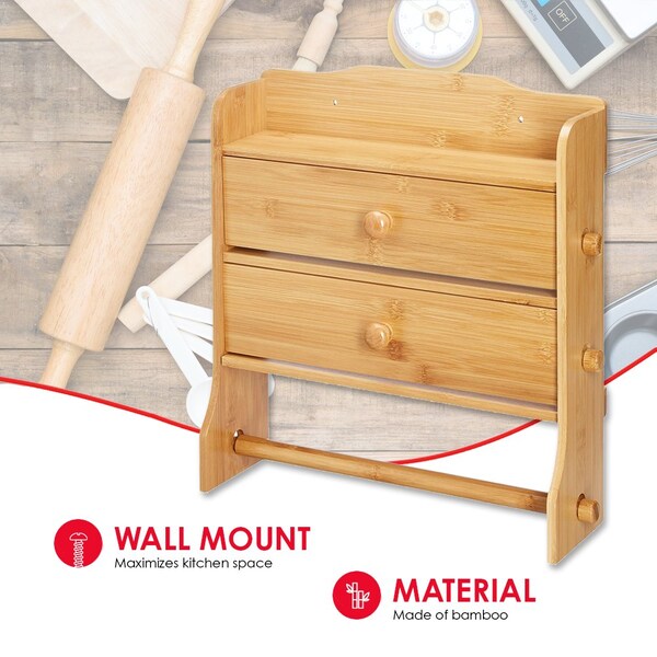 Home Basics Home Basics Paper Towel Holder with Integrated Wrap Dispenser - ZOR96223