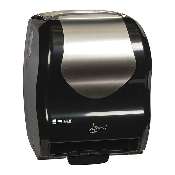 San Jamar Paper Towel Dispenser, Hybrid, Electrnc, Bk/SS - T8370BKSS