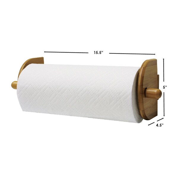 Home Basics Home Basics Bamboo Wall Mount Paper Towel Holder, Natural - ZOR96224