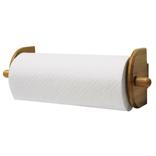 Home Basics Home Basics Bamboo Wall Mount Paper Towel Holder, Natural - ZOR96224
