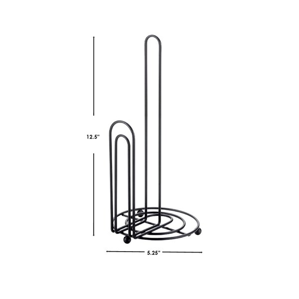 Home Basics Home Basics Double Wire Free Standing Paper Towel Holder, Black - ZOR96214