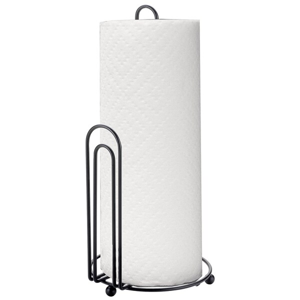 Home Basics Home Basics Double Wire Free Standing Paper Towel Holder, Black - ZOR96214