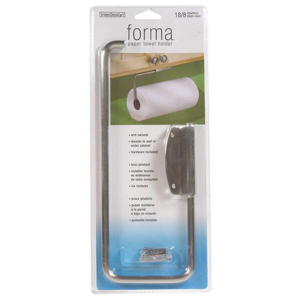 Interdesign iDesign Stainless Steel Paper Towel Holder 5 in. H X 1 in. W X 12 in. L - 39370