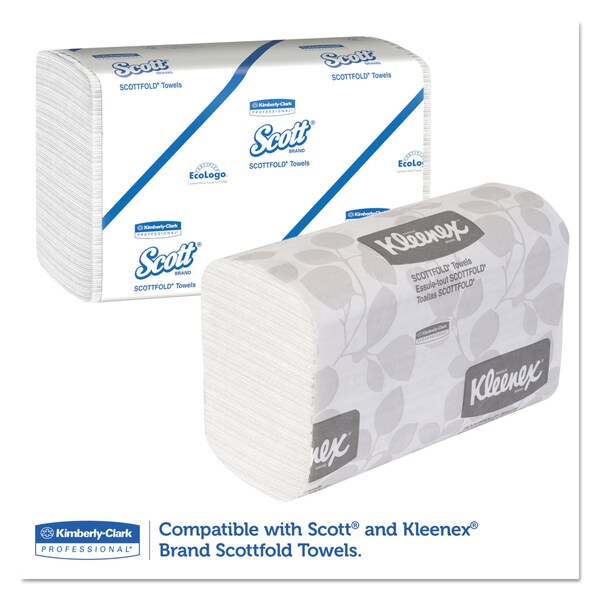 Kimberly-Clark Professional Scottfold Compact Towel Dispenser, 13 3/10 x 13 1/2 x 10, Pearl White - 9217