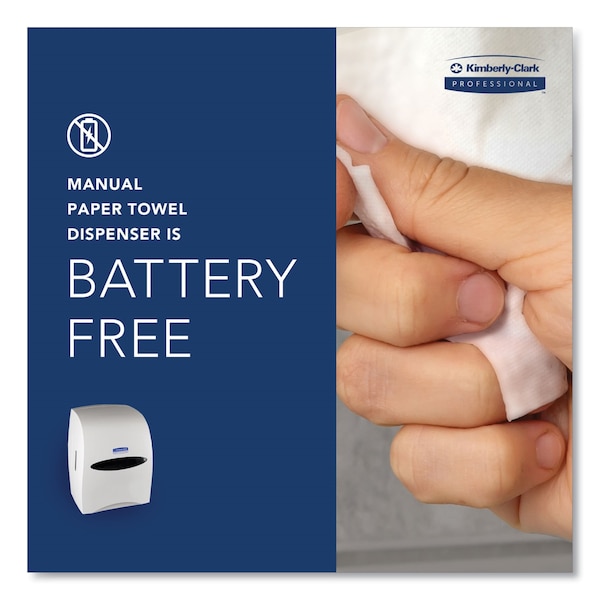 Kimberly-Clark Professional Sanitouch Roll Towel Dispenser, 1.5" Cr, 12.63w x 10.2d x 16.13h, Wht - 9991