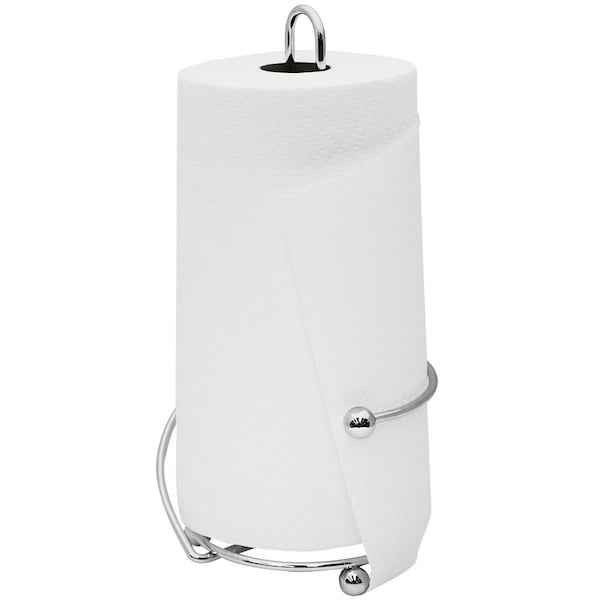 Home Basics Wire Collection Chrome Plated Steel Paper Towel Holder, Chrome - PH10295