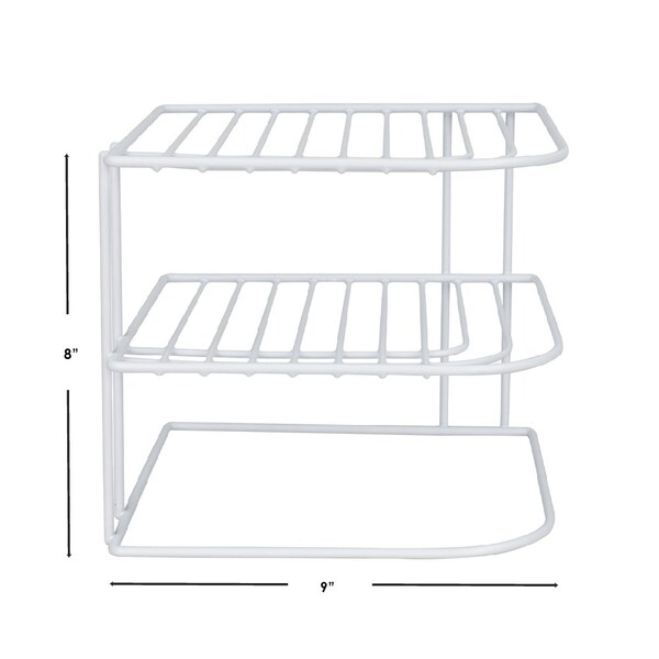 Home Basics Home Basics Vinyl Coated Steel Corner Rack, White - ZOR96069