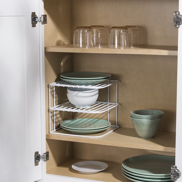 Home Basics Home Basics Vinyl Coated Steel Corner Rack, White - ZOR96069
