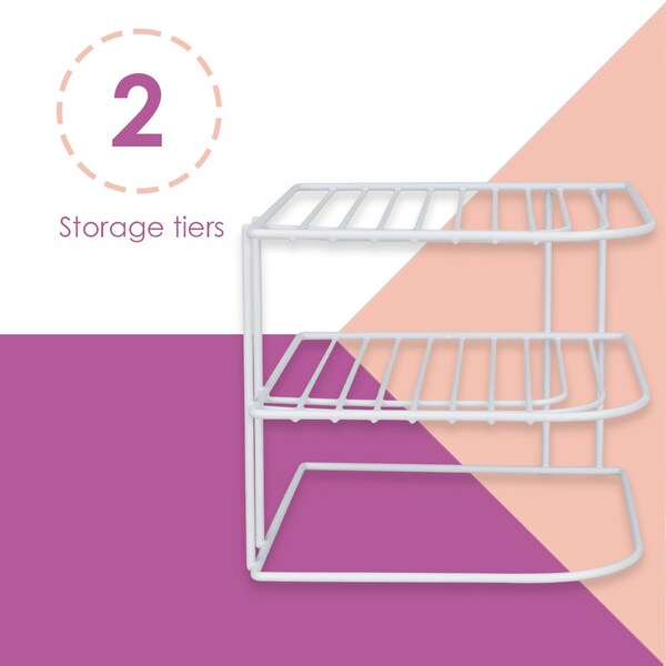 Home Basics Home Basics Vinyl Coated Steel Corner Rack, White - ZOR96069