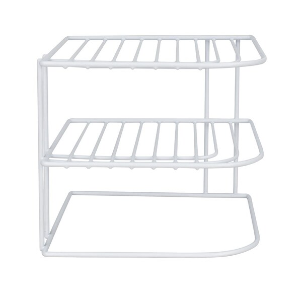 Home Basics Home Basics Vinyl Coated Steel Corner Rack, White - ZOR96069