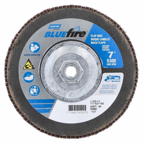 Disco de Aletas Norton Abrasives, Alúmina de Circonio, 7" de diámetro - 77696090092