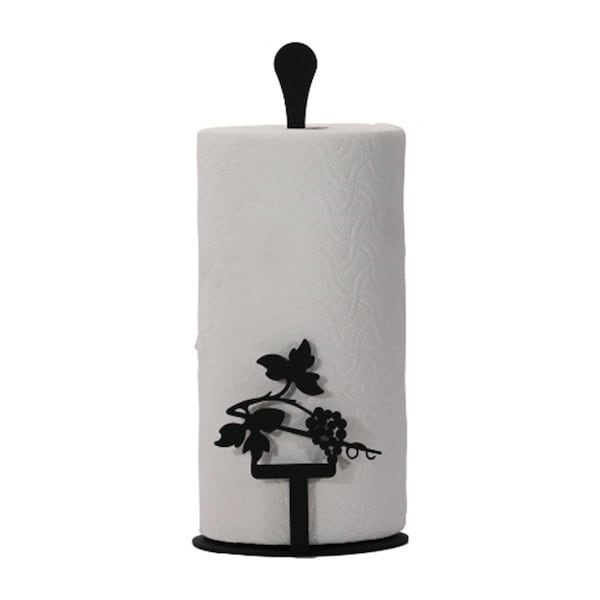 Village Wrought Iron Paper Towel Holder - Grapevine Design - PT-C-157
