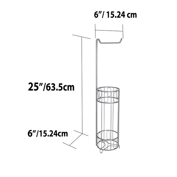 Home Basics Home Basics Unity Free-Standing Dispensing Toilet Paper Holder, Silver - ZOR96305