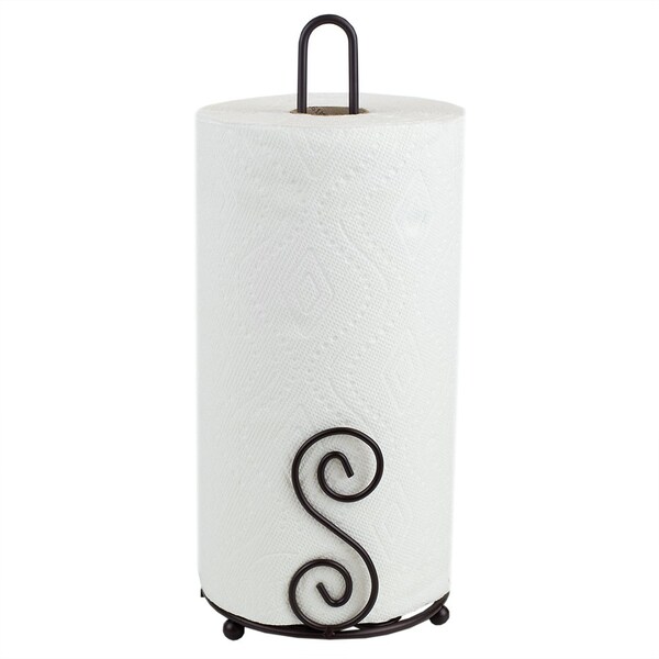 Hds Trading Scroll Collection Steel Paper Towel Holder, Bronze - ZOR96023