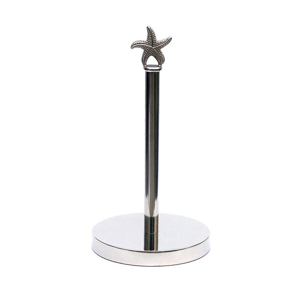 Handcrafted Model Ships 7 x 7 x 16 in. Chrome Starfish Paper Towel Holder - SFPTH-6003-CH