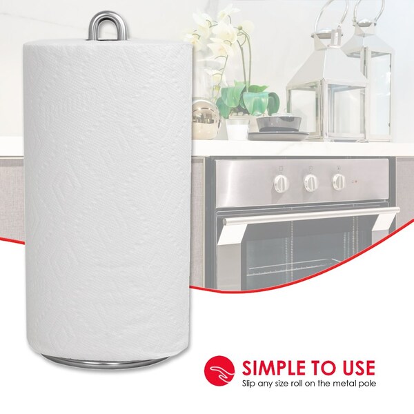 Home Basics Home Basics Simplicity Collection Paper Towel Holder, Satin Chrome - ZOR96222