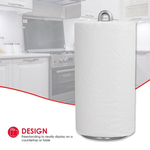 Home Basics Home Basics Simplicity Collection Paper Towel Holder, Satin Chrome - ZOR96222