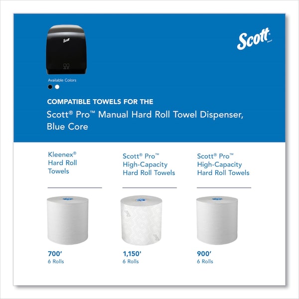 Scott Pro Mod Manual Hard Roll Towel Dispenser, 12.7 x 9 2/5 x 16 2/5, Smoke - KCC 34346