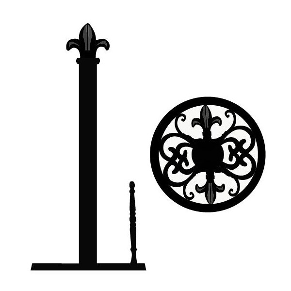 Home Basics Cast Iron Fleur De Lis Paper Towel Holder, Black - PH44395