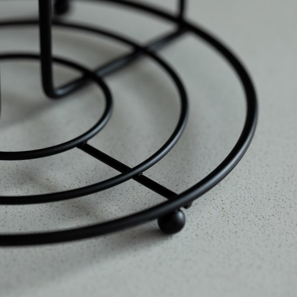 Basicwise Freestanding Black Iron Towel Paper Holder Stand Roll Dispenser with Frame for Kitchen, Set of 2 - QI004450.2