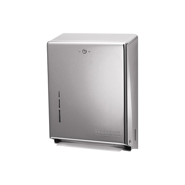 Partners Brand C-Fold/Multi-Fold Hand Towel Dispenser, 14.75" x 11.38" x 4", Brushed Steel, 1/Case - TTD128