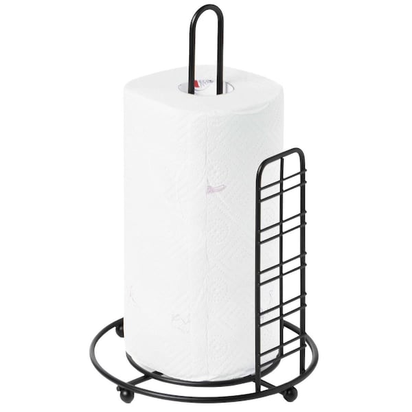 Pan De Molde 7.50 x 8.25 x 12.25 in. Paper Towel Roll Holder Stand, Black - PA2641771