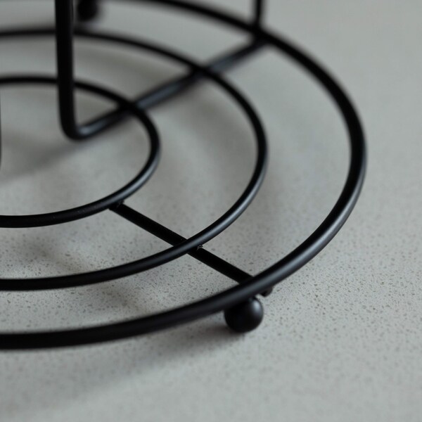 Basicwise Freestanding Black Iron Towel Paper Holder Stand Roll Dispenser with Frame for Kitchen - QI004450