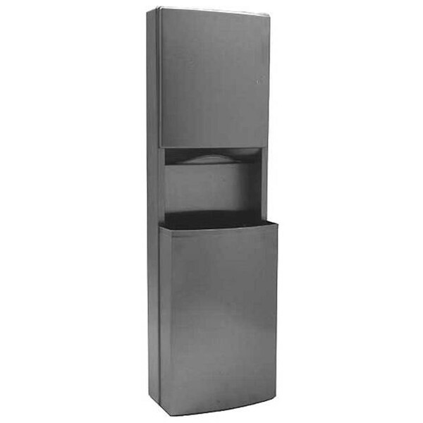Bobrick Surface Mounted Dispenser/15gal. Waste Recp. W/TowelMate and LinerMate, SS - B43949
