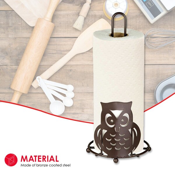 Hds Trading Steel Owl Paper Towel Holder, Bronze - ZOR96024