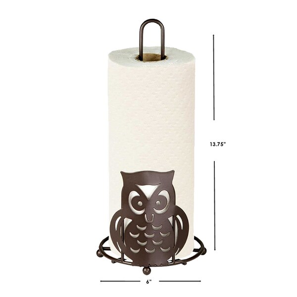Hds Trading Steel Owl Paper Towel Holder, Bronze - ZOR96024