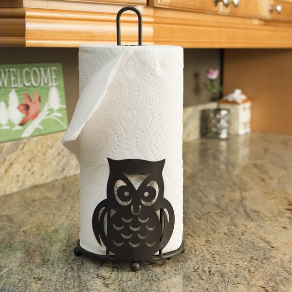Hds Trading Steel Owl Paper Towel Holder, Bronze - ZOR96024
