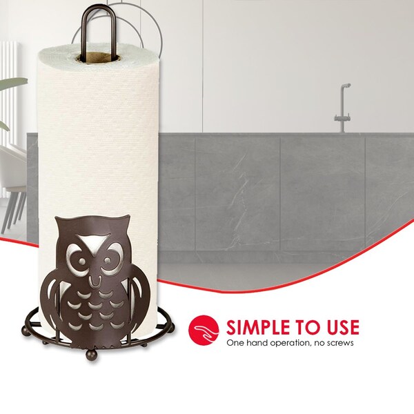 Hds Trading Steel Owl Paper Towel Holder, Bronze - ZOR96024