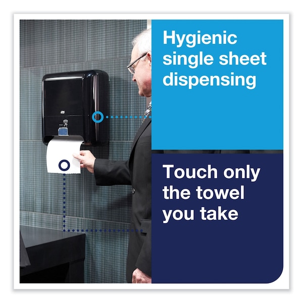 Tork Elevation Matic Hand Towel Dispenser with Intuition Sensor, 13 x 8 x 14.5, Black - 5511282