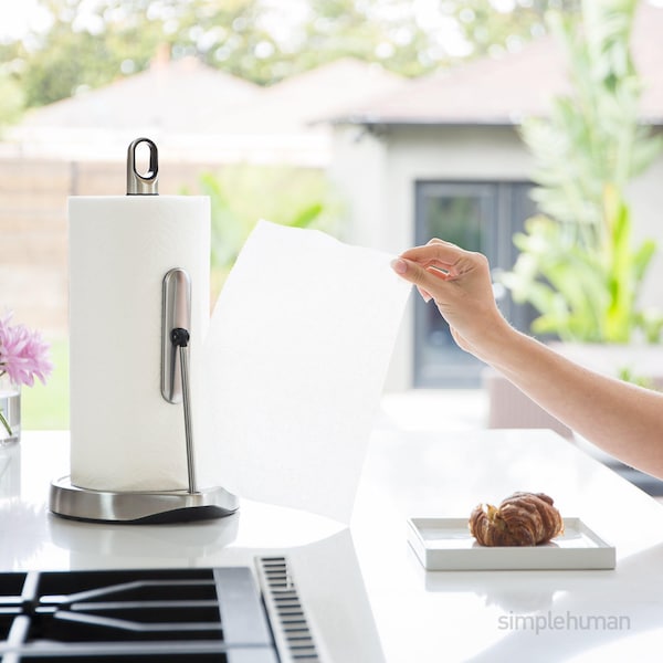 Simplehuman Tension Arm Standing Paper Towel Holder, Brushed Stainless Steel - KT1161