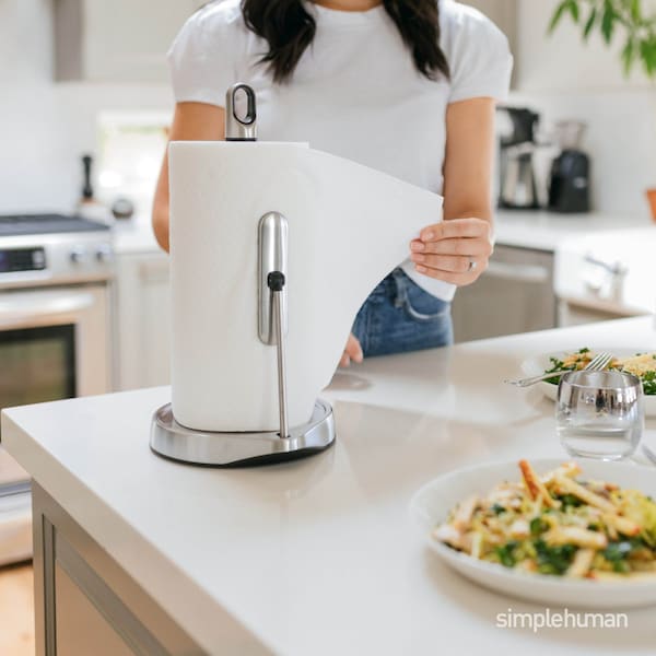 Simplehuman Tension Arm Standing Paper Towel Holder, Brushed Stainless Steel - KT1161