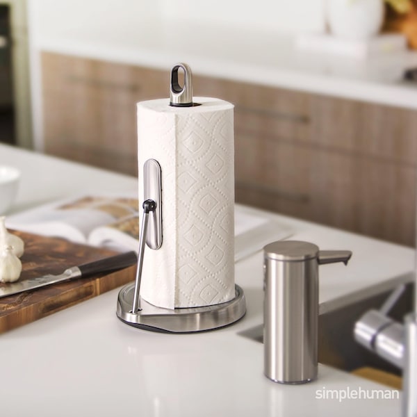 Simplehuman Tension Arm Standing Paper Towel Holder, Brushed Stainless Steel - KT1161