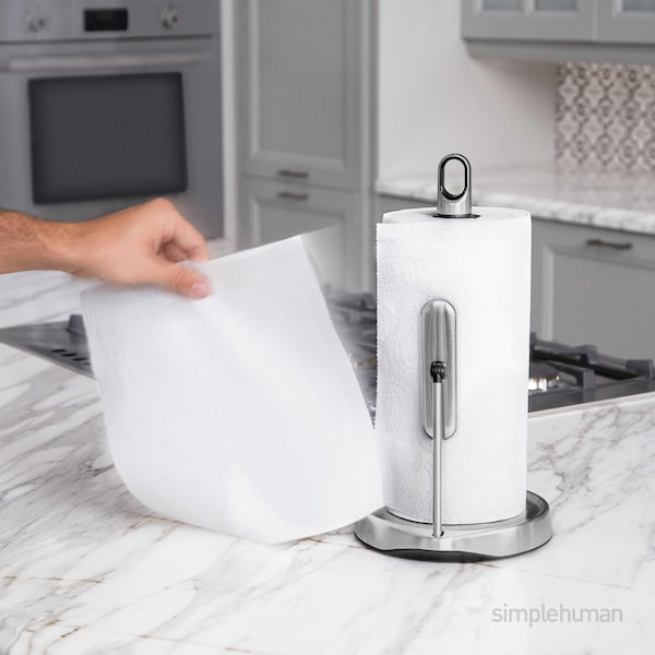Simplehuman Tension Arm Standing Paper Towel Holder, Brushed Stainless Steel - KT1161