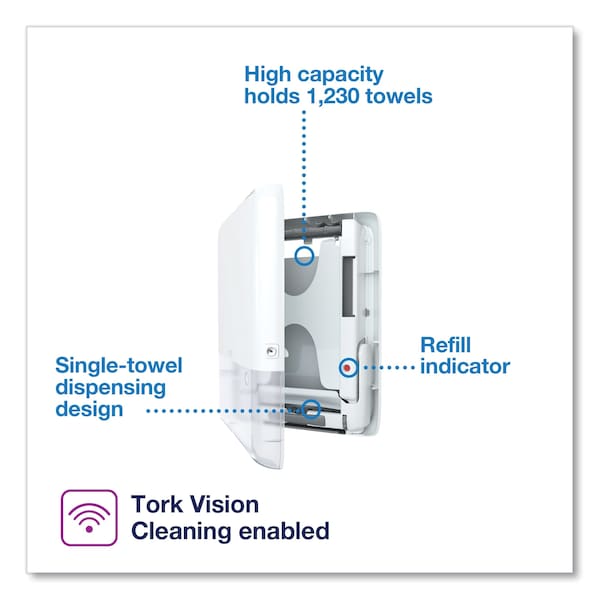 Tork Tork PeakServe Mini Continuous Paper Hand Towel Dispenser White H5, High Capacity - 552530